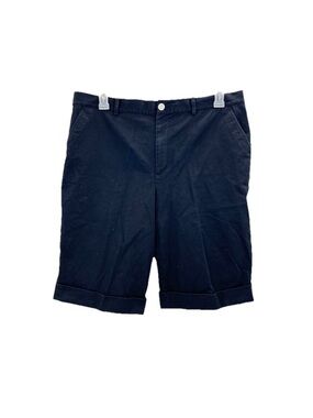 Ralph Lauren Active Black Cotton Cuffed Bermuda Shorts Womens Size 16